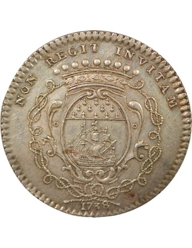 François Moricaud Maire de Nantes 1 jeton Argent 1739