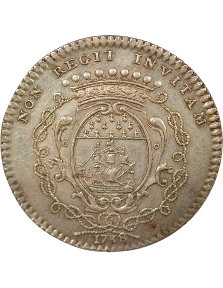 François Moricaud Maire de Nantes 1 jeton Argent 1739