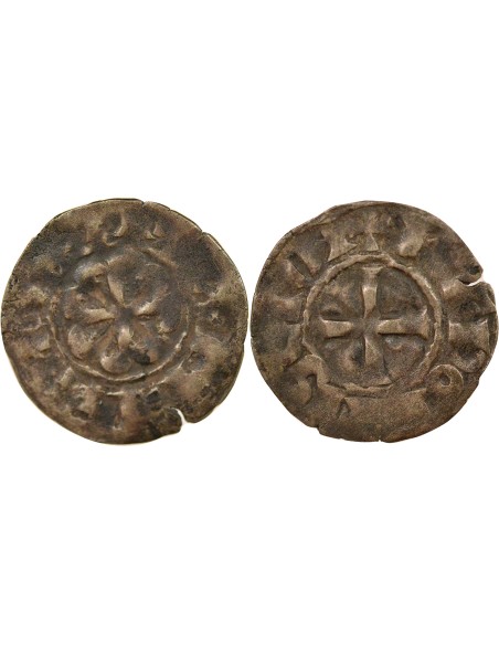Duché de Bretagne 1 denier Billon 1186-1206 9 Rennes