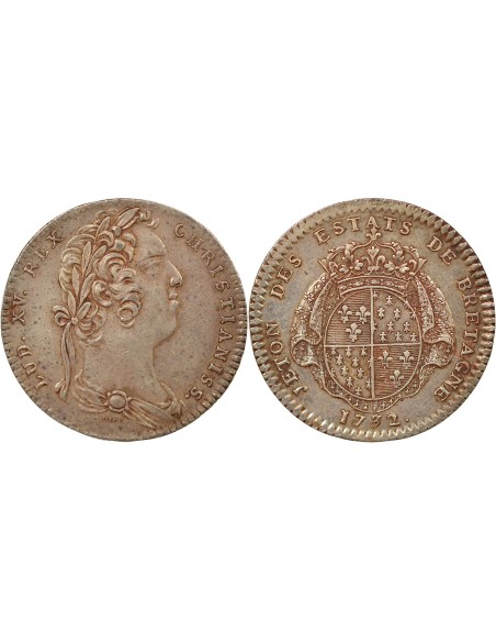 Louis XV Etats de Bretagne 1 jeton Argent 1732