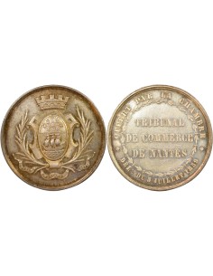 Tribunal de Commerce de Nantes 1 jeton Argent 1860-1879 T Nantes