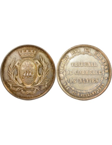 Tribunal de Commerce de Nantes 1 jeton Argent 1860-1879 T Nantes