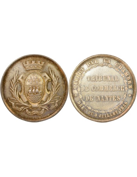Tribunal de Commerce de Nantes 1 jeton Argent 1860-1879 T Nantes