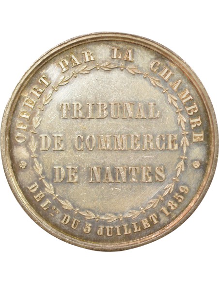 Tribunal de Commerce de Nantes 1 jeton Argent 1860-1879 T Nantes