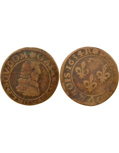 Principauté de Dombes Gaston d'Orléans Type 8 1 double tournois Cuivre 1634 Trévoux