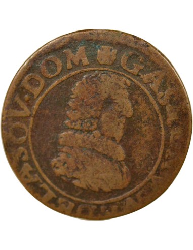 Principauté de Dombes Gaston d'Orléans Type 8 1 double tournois Cuivre 1634 Trévoux