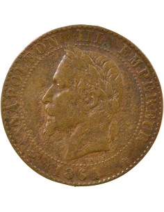 Napoléon III Tête Laurée 2 centimes Bronze 1861 A - Paris 2