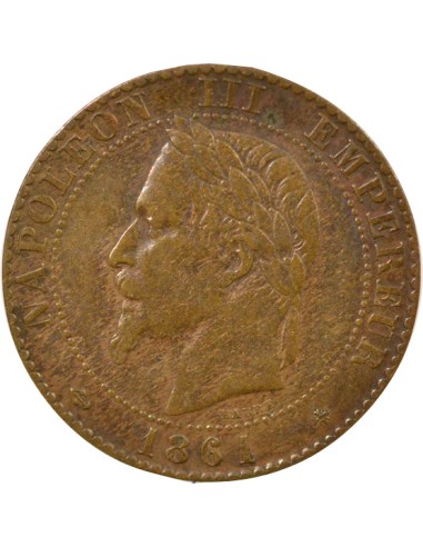 Napoléon III Tête Laurée 2 centimes Bronze 1861 A - Paris