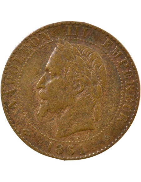 Napoléon III Tête Laurée 2 centimes Bronze 1861 A - Paris