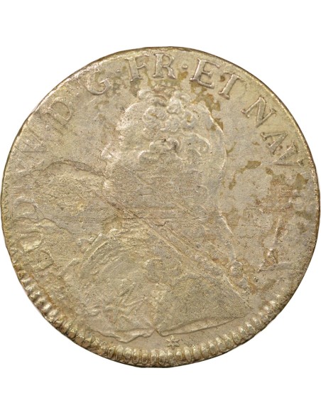 Louis XV Au Buste Habillé 1 ecu Argent 1738 C Caen