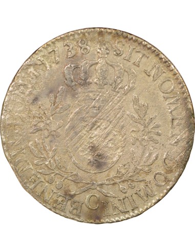 Louis XV Au Buste Habillé 1 ecu Argent 1738 C Caen