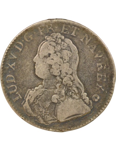 Louis XV au Buste Habillé 1 ecu Argent 1728 AA Metz