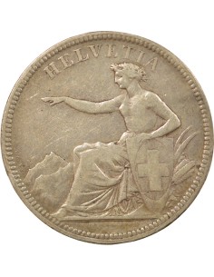 Suisse Helvetia assise 5 francs Argent 1874 B. Bruxelles 2