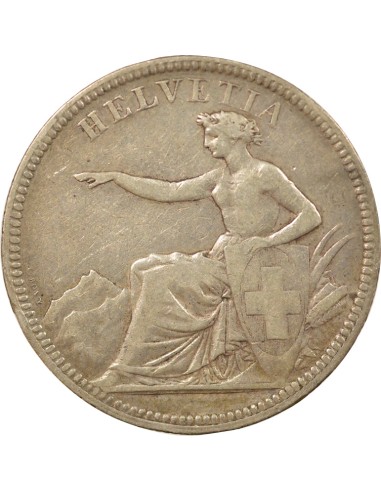 Suisse Helvetia assise 5 francs Argent 1874 B. Bruxelles