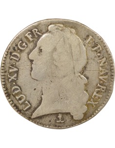 Louis XV au Bandeau 1 ecu Argent 1764 N Montpellier 2