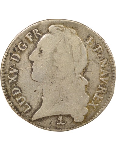 Louis XV au Bandeau 1 ecu Argent 1764 N Montpellier