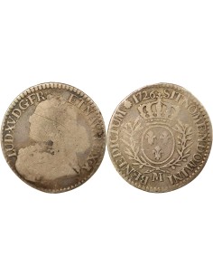 Louis XV au Buste habillé 1/5 écu Argent 1728 M Toulouse