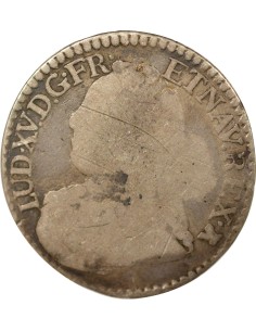 Louis XV au Buste habillé 1/5 écu Argent 1728 M Toulouse 2
