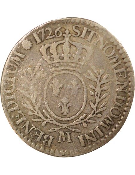 Louis XV au Buste habillé 1/5 écu Argent 1728 M Toulouse