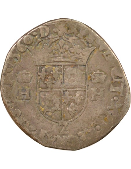 Henri II Au nom de Henri II 1 teston Argent 1560 Grenoble