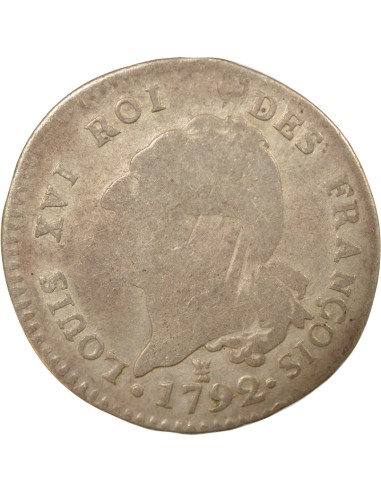 Louis XVI Au Génie 30 sols Argent 1792 I Limoges