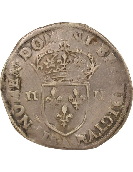 Henri III Croix de Face 1/4 écu Billon 1585 A - Paris