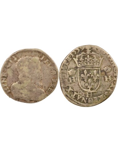 Henri II Type 1 1 teston Argent 1559 H La Rochelle