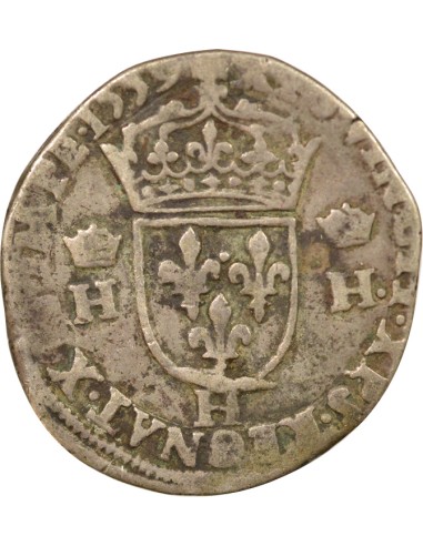Henri II Type 1 1 teston Argent 1559 H La Rochelle