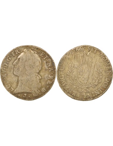 Louis XV au Bandeau 1 ecu Argent 1766 Pau