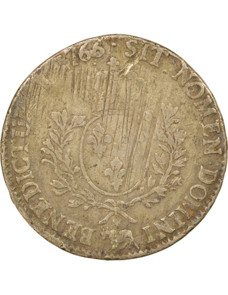 Louis XV au Bandeau 1 ecu Argent 1766 Pau