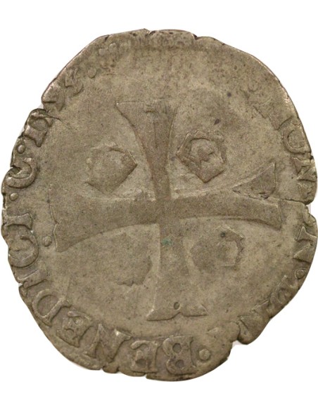 Henri III aux Deux H 1 douzain Billon 1593 M Toulouse