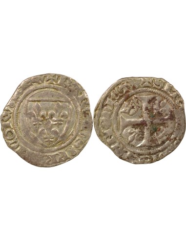 Charles VI Guénar 1 blanc guénar Billon 1411-1422 Tournai
