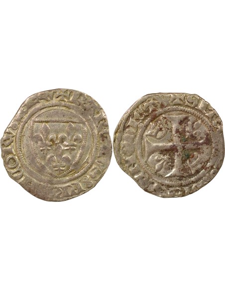 Charles VI Guénar 1 blanc guénar Billon 1411-1422 Tournai