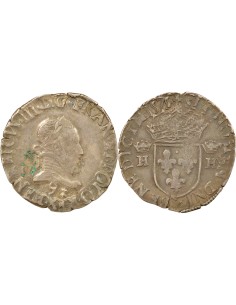 Henri III 4e Tyoe 1/2 teston Argent 1575 9 Rennes
