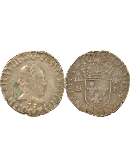Henri III 4e Tyoe 1/2 teston Argent 1575 9 Rennes