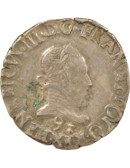 Henri III 4e Tyoe 1/2 teston Argent 1575 9 Rennes