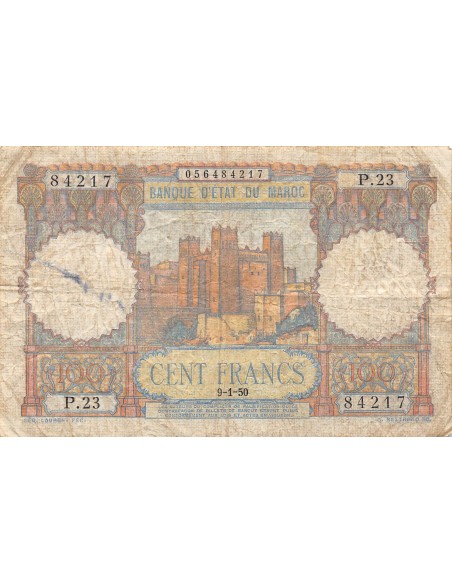 Maroc 100 francs 1950