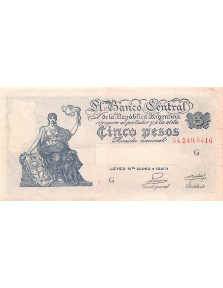 Argentine 5 pesos 1952-1955