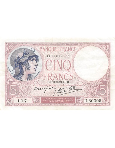5 francs 1939