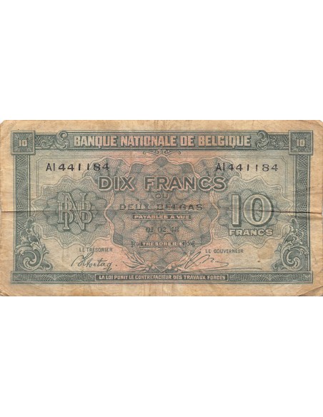 Belgique 10 francs 1943