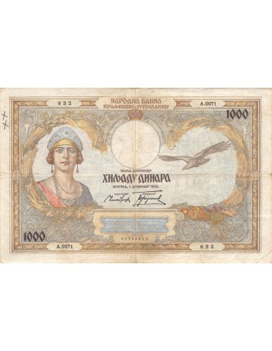 Yougoslavie 1000 dinara 1931