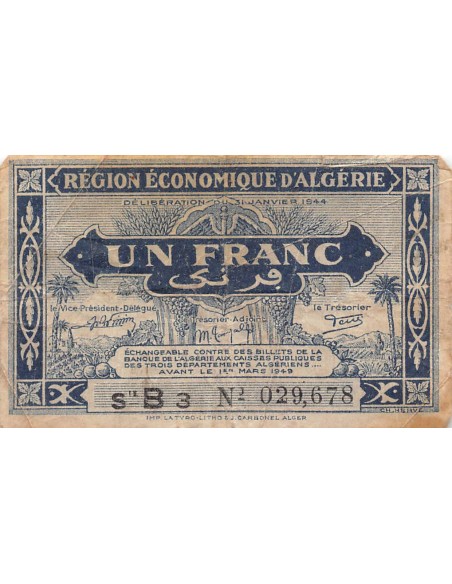 Algérie 1 franc 1944
