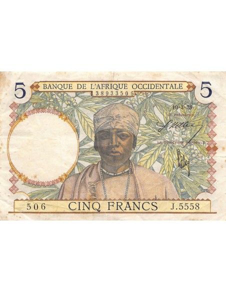 Afrique de l'Ouest 5 francs 1938