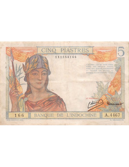 Indo-Chine Fr. 5 piastres 1932