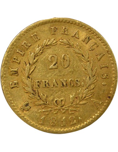 Roi d'Italie Empire 20 francs Or 1812 A - Paris