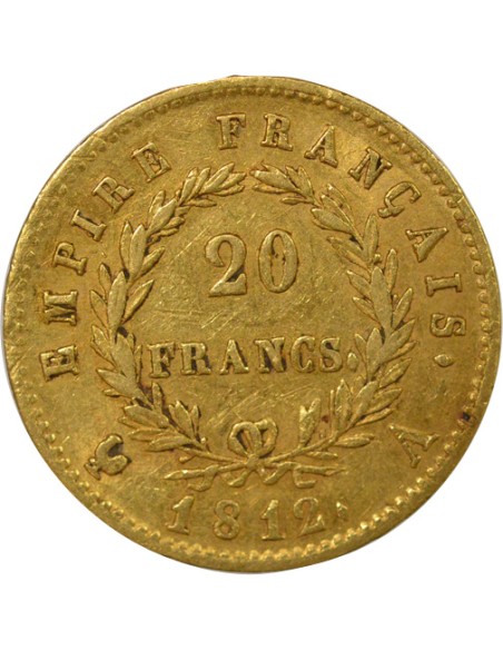 Roi d'Italie Empire 20 francs Or 1812 A - Paris