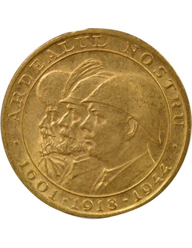 Roi de Roumanie Libération de l'Ardeal du Nord 20 lei Or 1944 B Bucarest