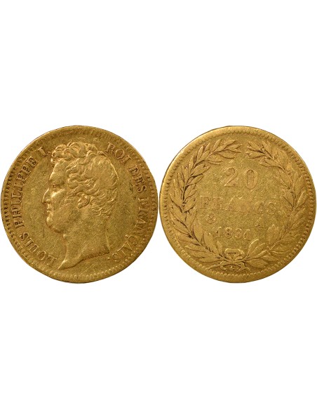 Louis-Philippe Ier tranche en relief 20 francs Or 1831 A - Paris