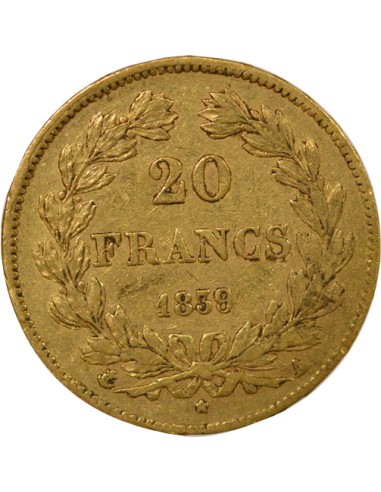 Louis-Philippe Ier Domard 20 francs Or 1839 A - Paris