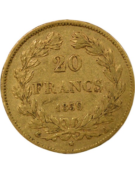 Louis-Philippe Ier Domard 20 francs Or 1839 A - Paris